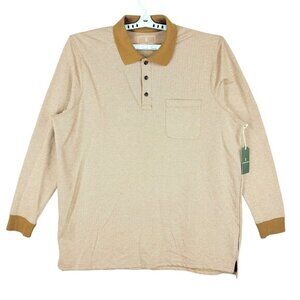 Mutual‎ Weave Men's Pullover Oak Herringbone Polo Shirt Big Tall Size 2XL NWT